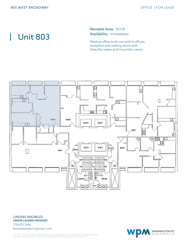 805 W Broadway, Vancouver, BC en alquiler Plano de la planta- Imagen 1 de 1