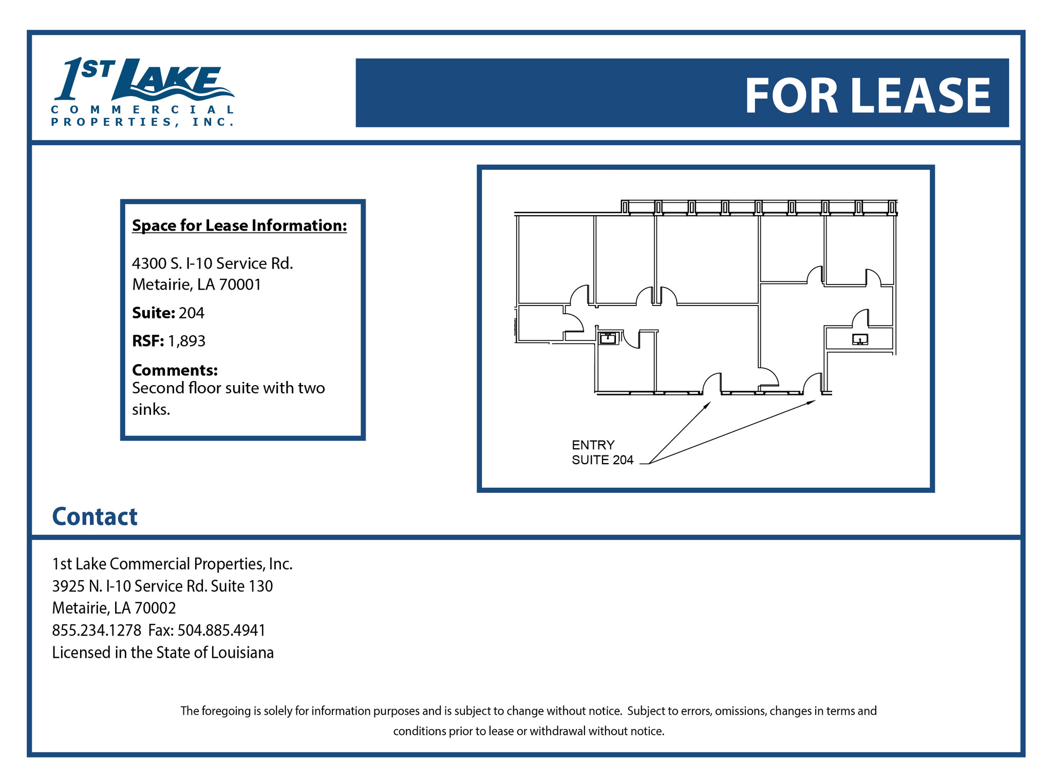 4300 S I-10 Service Rd, Metairie, LA en alquiler Plano de la planta- Imagen 1 de 1