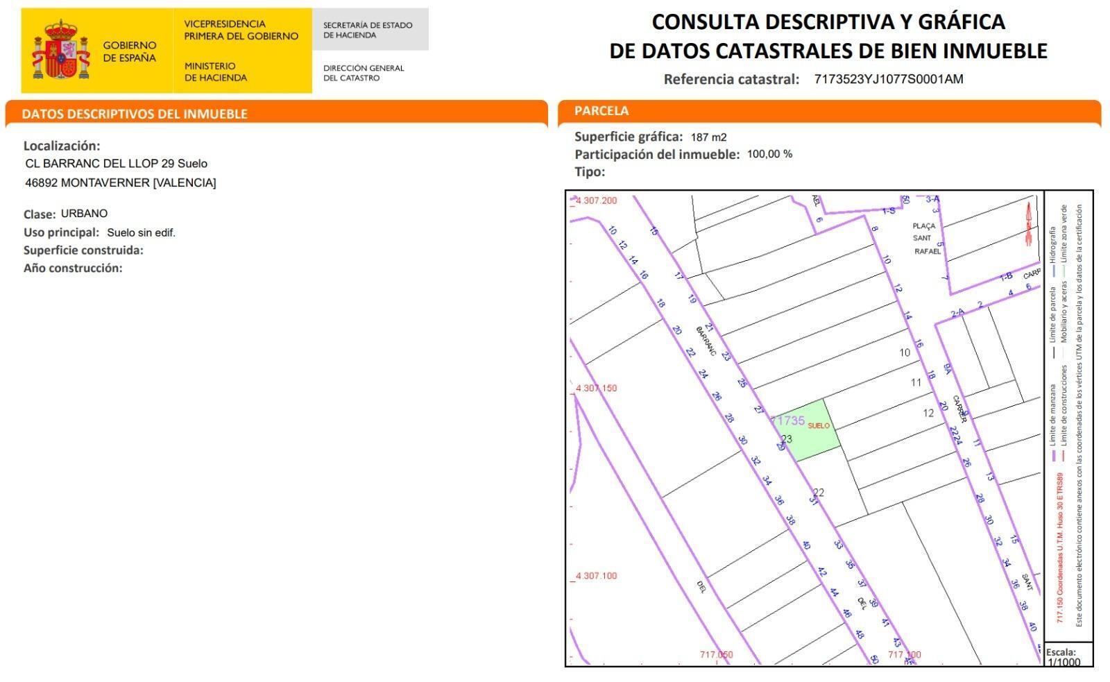 Terreno en Montaverner, Valencia en alquiler Plano del sitio- Imagen 1 de 2