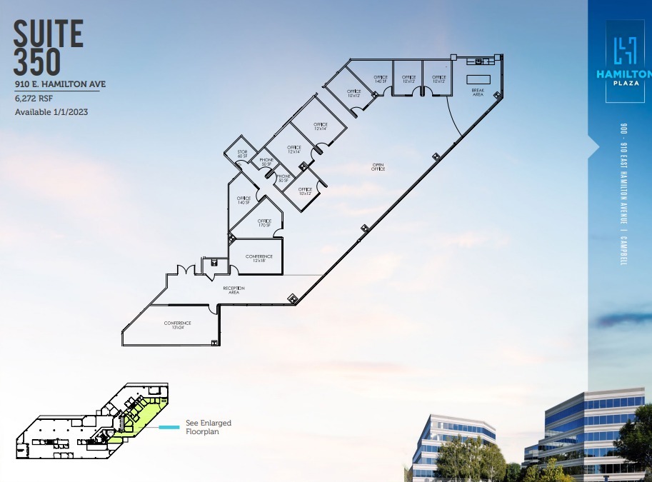 900 E Hamilton Ave, Campbell, CA en alquiler Plano de la planta- Imagen 1 de 1