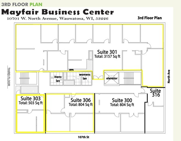 10701 W North Ave, Wauwatosa, WI en alquiler Plano de la planta- Imagen 1 de 1