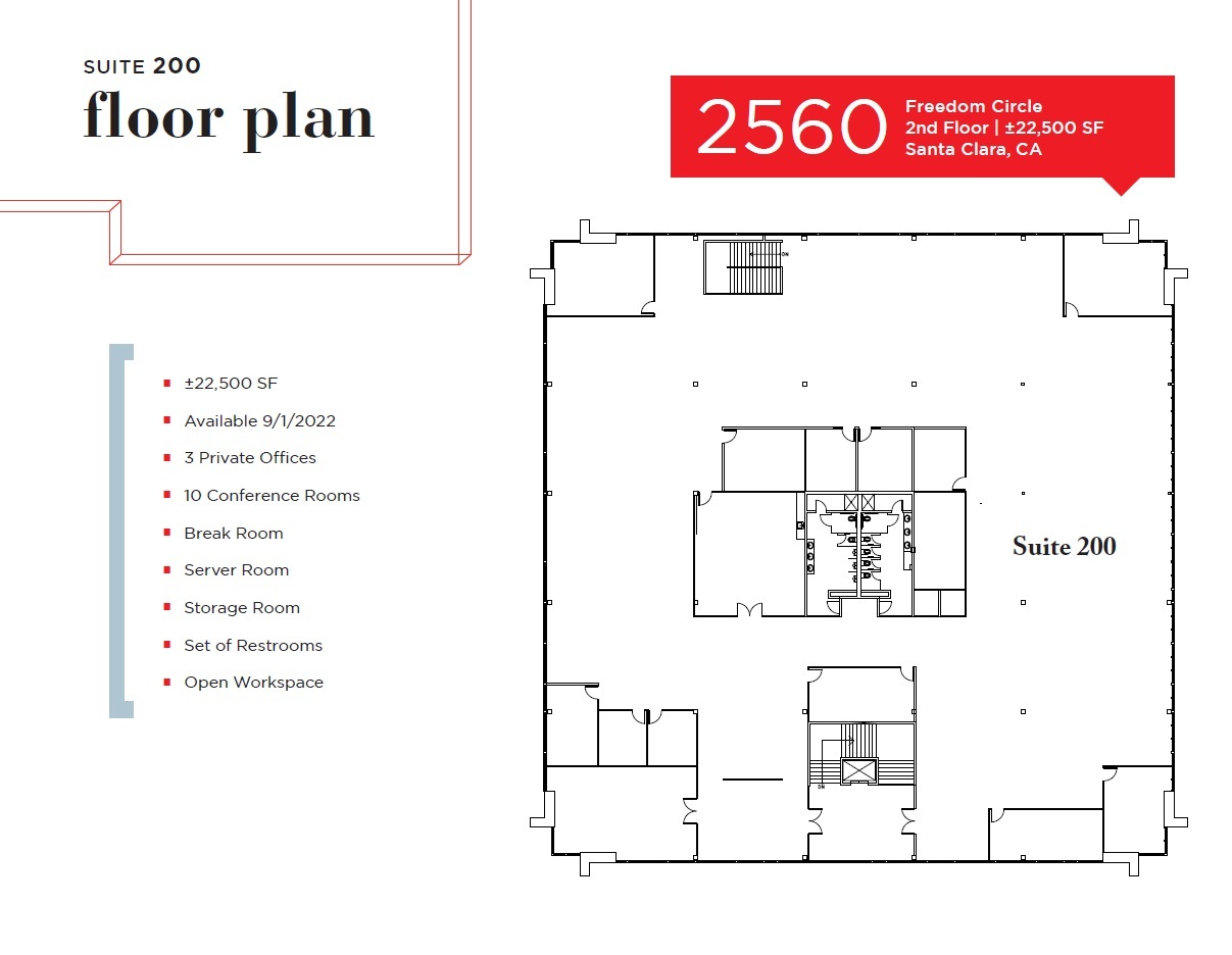 2518 Mission College Blvd, Santa Clara, CA en alquiler Plano de la planta- Imagen 1 de 1