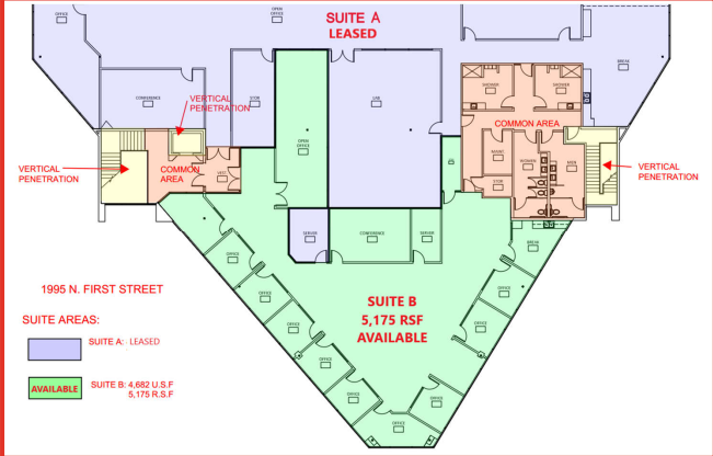 1995 N 1st St, San Jose, CA en alquiler Plano de la planta- Imagen 1 de 1