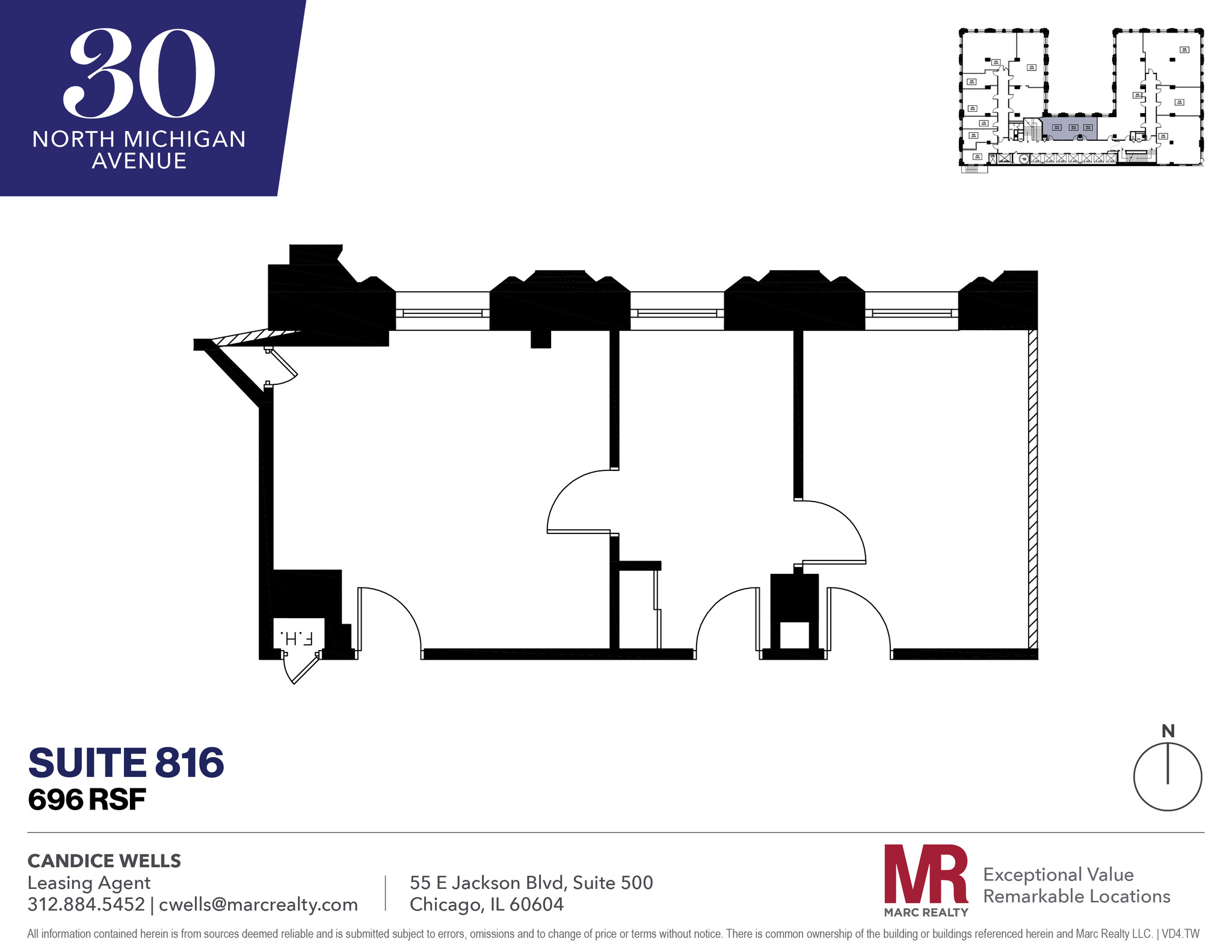 30 N Michigan Ave, Chicago, IL en alquiler Plano de la planta- Imagen 1 de 5