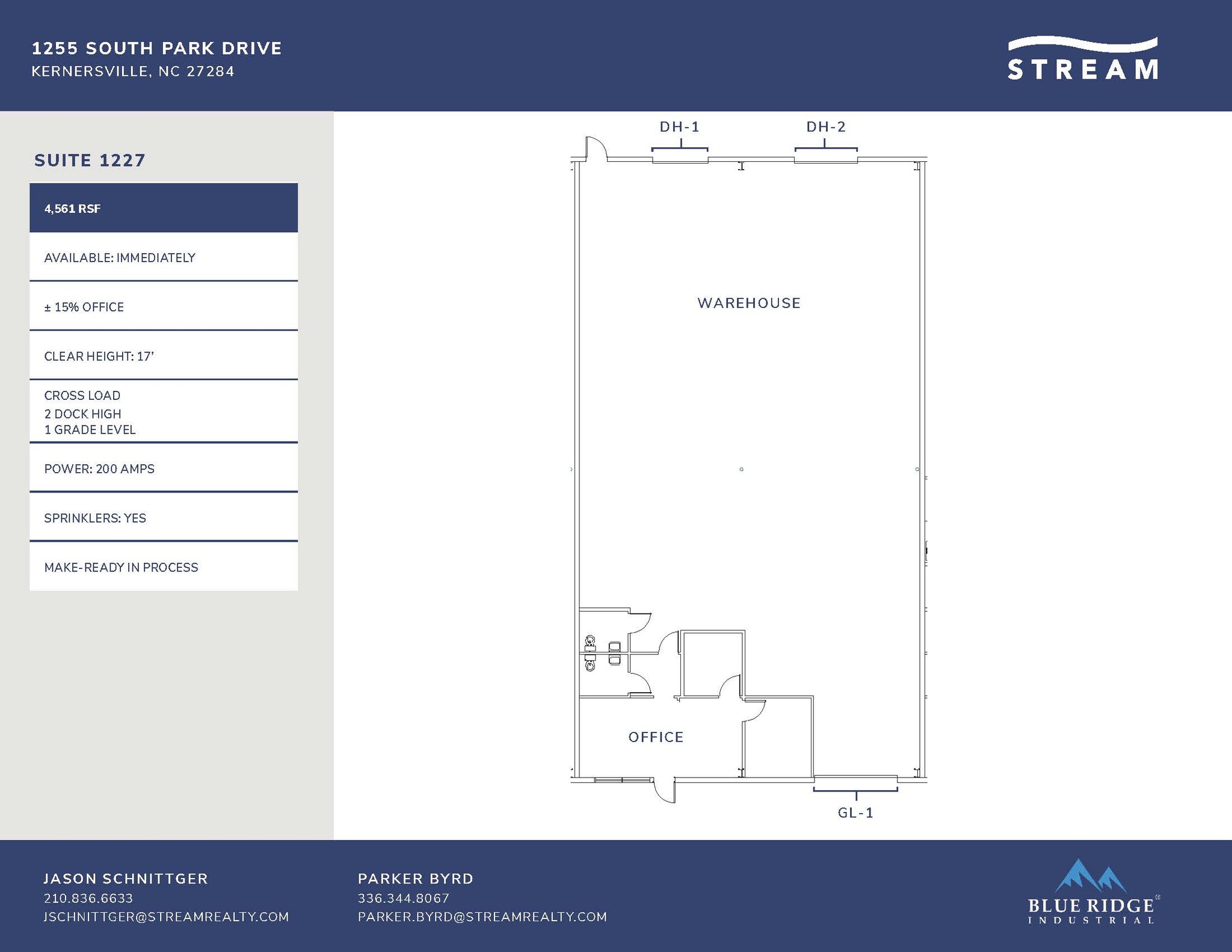 1255 S Park Dr, Kernersville, NC en alquiler Plano de la planta- Imagen 1 de 1