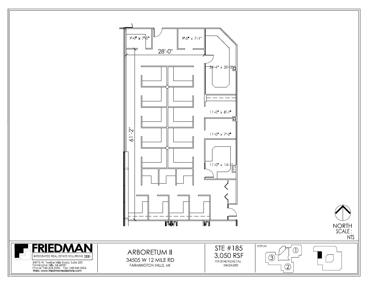 34505 W 12 Mile Rd, Farmington Hills, MI en alquiler Plano de la planta- Imagen 1 de 2