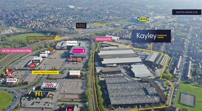 Richmond St, Ashton Under Lyne, GTM - Aérea  vista de mapa