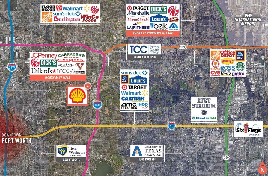 7301 Airport Fwy, Richland Hills, TX en venta - Vista aérea - Imagen 2 de 5