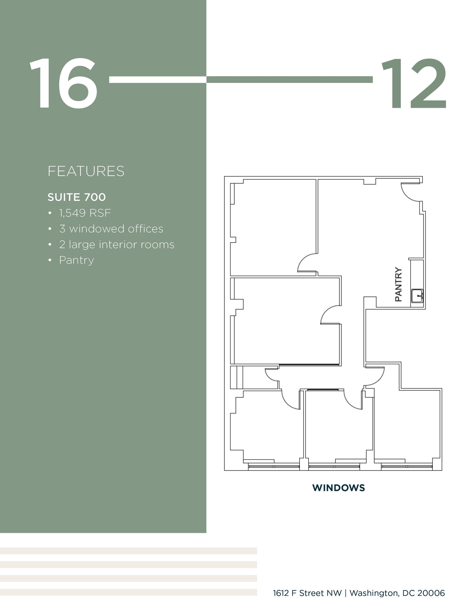 1612 K St NW, Washington, DC en alquiler Plano de la planta- Imagen 1 de 1