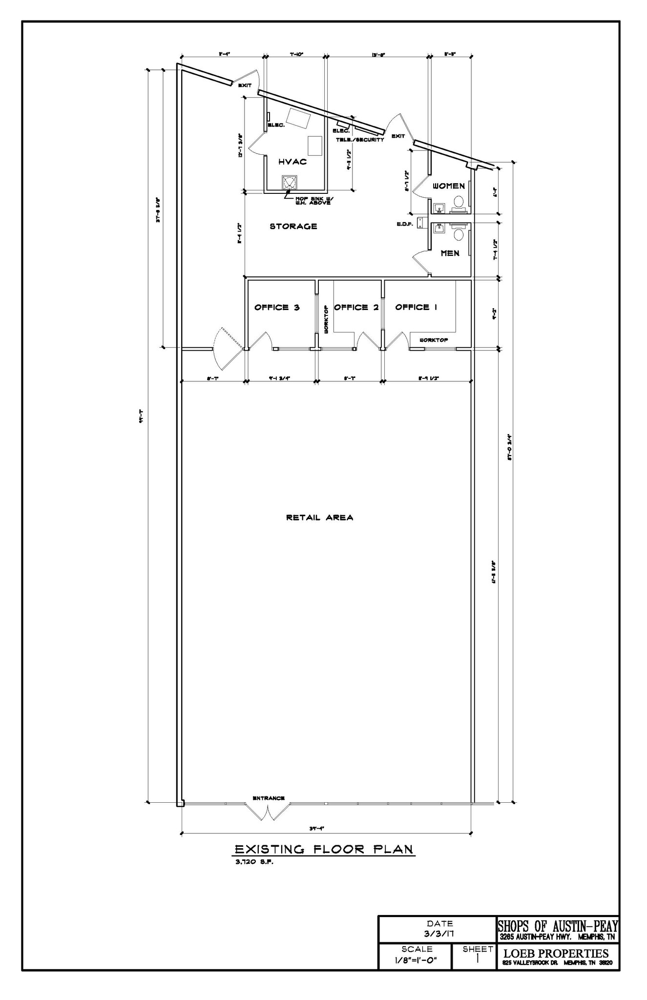 3265-3277 Austin Peay Hwy, Memphis, TN en alquiler Plano de la planta- Imagen 1 de 1