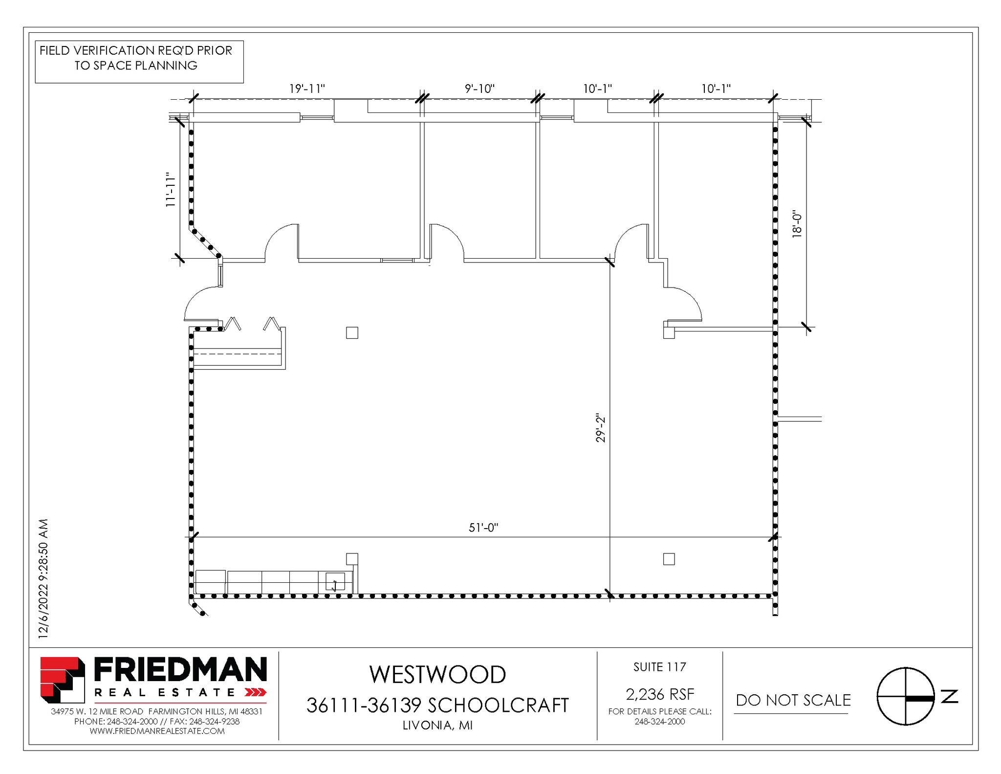 36111-36119 Schoolcraft Rd, Livonia, MI en alquiler Plano de la planta- Imagen 1 de 3