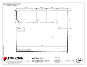 36111-36119 Schoolcraft Rd, Livonia, MI en alquiler Plano de la planta- Imagen 1 de 3