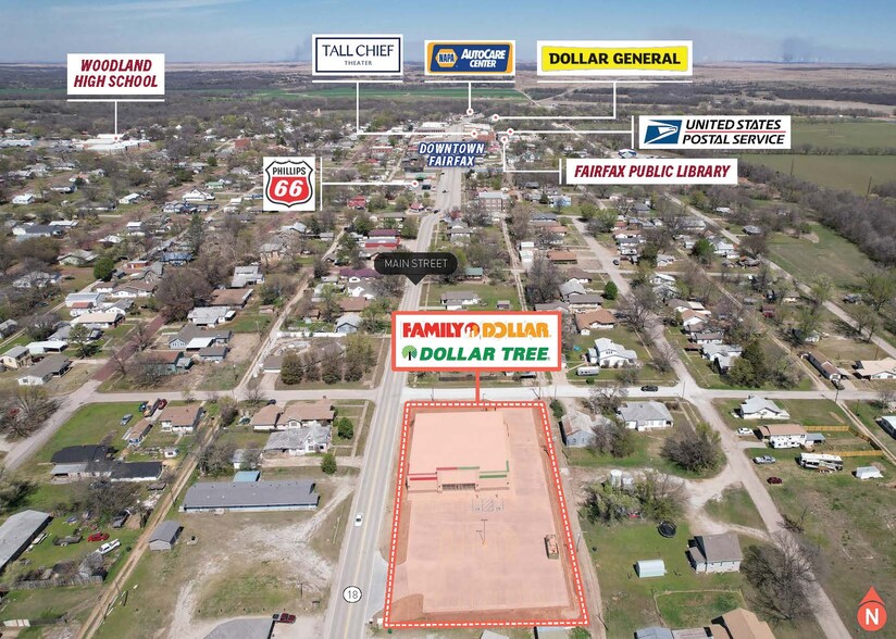 500 S Main St, Fairfax, OK en venta - Vista aérea - Imagen 3 de 5