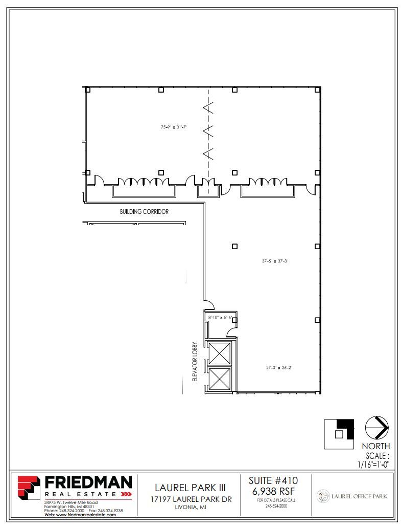 17197 N Laurel Park Dr, Livonia, MI en alquiler Plano de la planta- Imagen 1 de 2