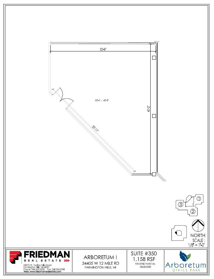 34405 W 12 Mile Rd, Farmington Hills, MI en alquiler Plano de la planta- Imagen 1 de 2