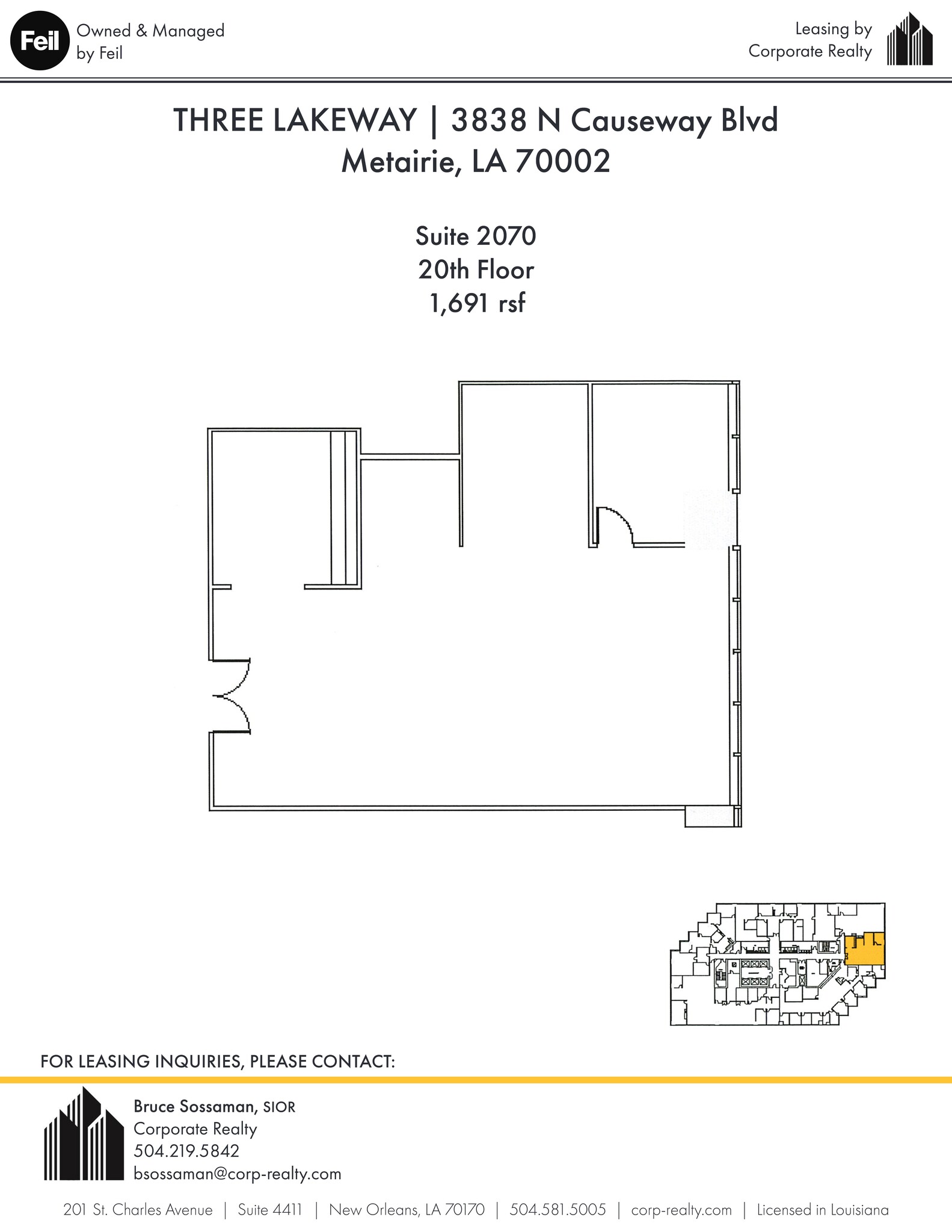 3900 N Causeway Blvd, Metairie, LA en alquiler Plano del sitio- Imagen 1 de 1