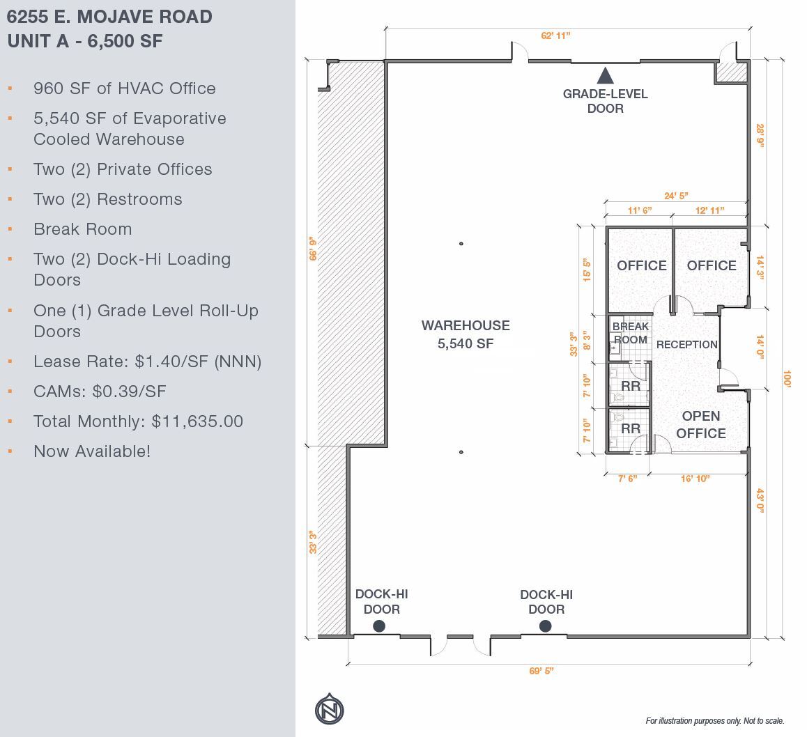 6285 S Mojave Rd, Las Vegas, NV en alquiler Plano de la planta- Imagen 1 de 1