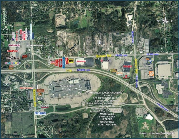 SWC of I-75 & Joslyn Rd, Auburn Hills, MI en venta - Vista aérea - Imagen 2 de 6