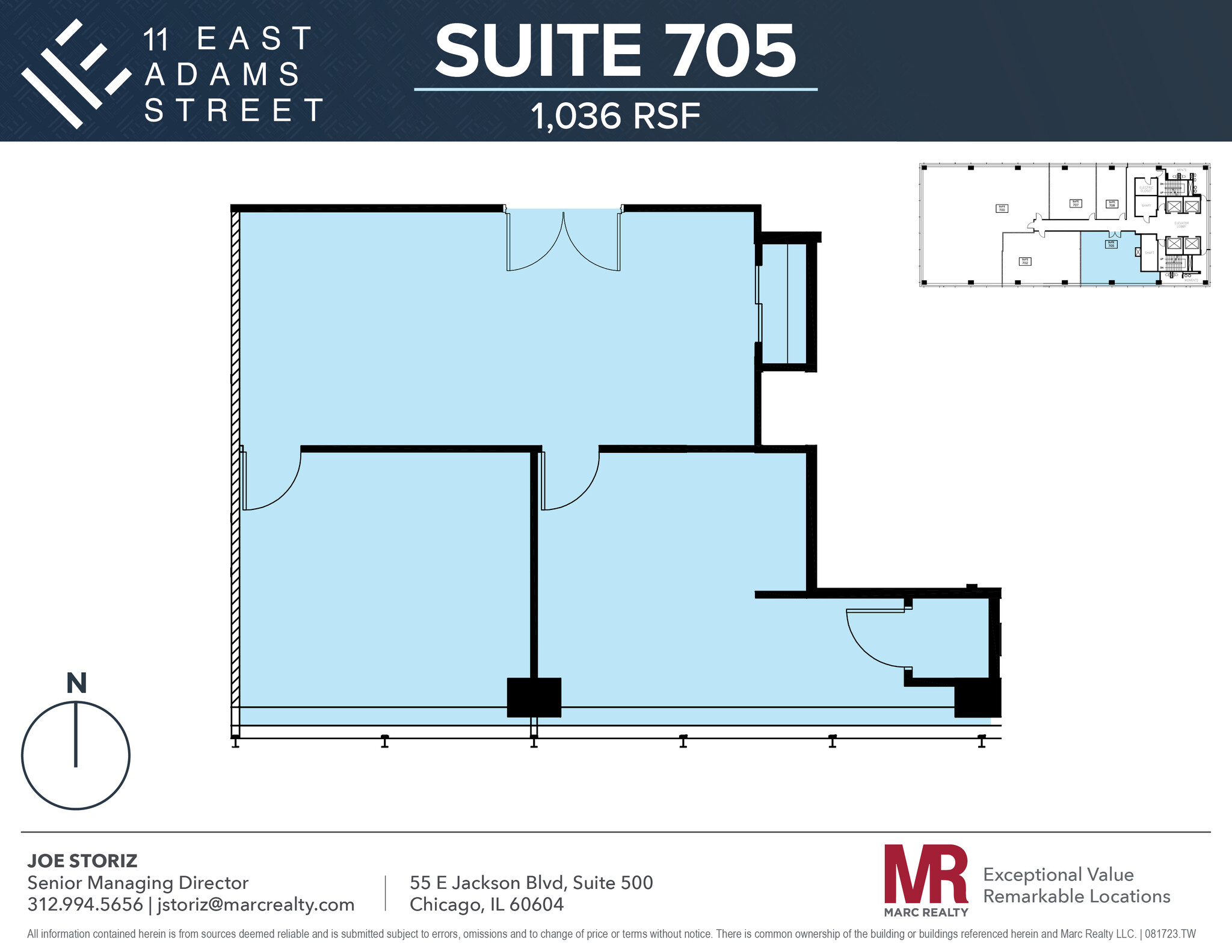 11 E Adams St, Chicago, IL en alquiler Plano de la planta- Imagen 1 de 6