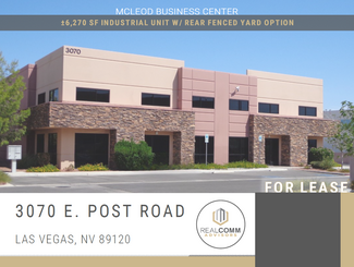 Más detalles para 3070 E Post Rd, Las Vegas, NV - Nave en alquiler