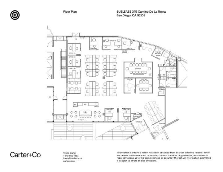 375 Camino De La Reina, San Diego, CA en alquiler Plano de la planta- Imagen 1 de 8