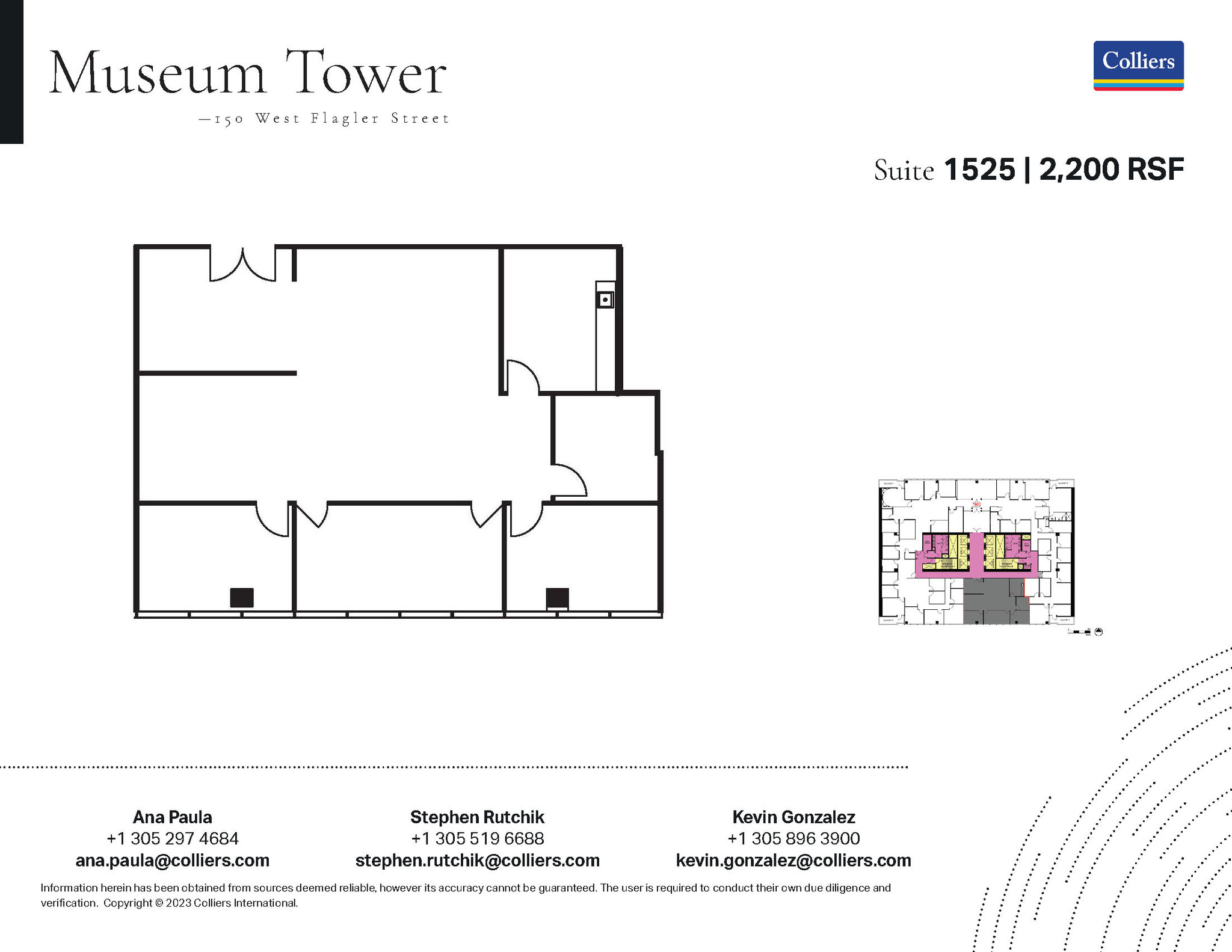 150 W Flagler St, Miami, FL en alquiler Plano de la planta- Imagen 1 de 1