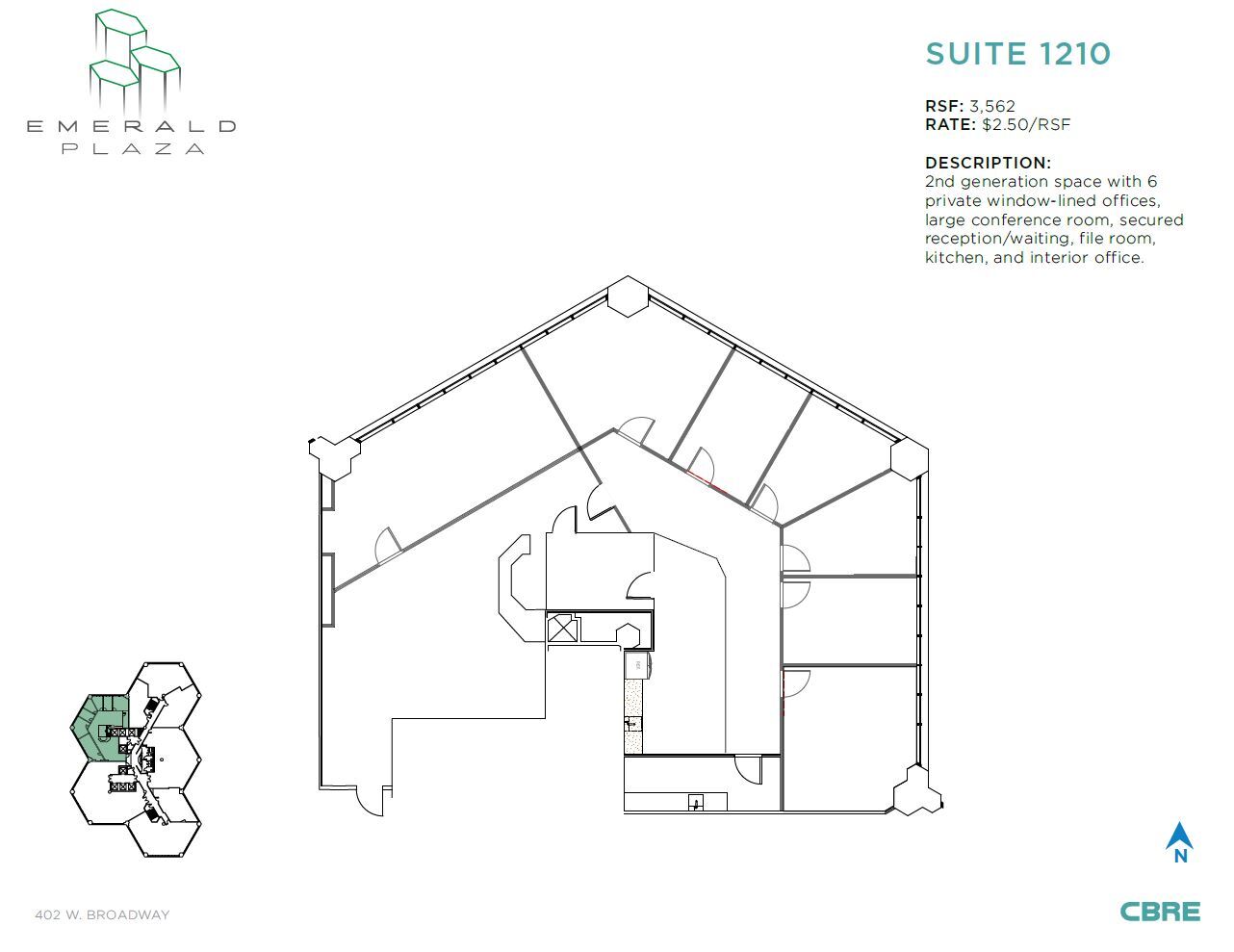 402 W broadway, San Diego, CA en alquiler Plano de la planta- Imagen 1 de 1