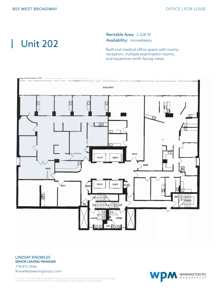 805 W Broadway, Vancouver, BC en alquiler Plano de la planta- Imagen 1 de 1