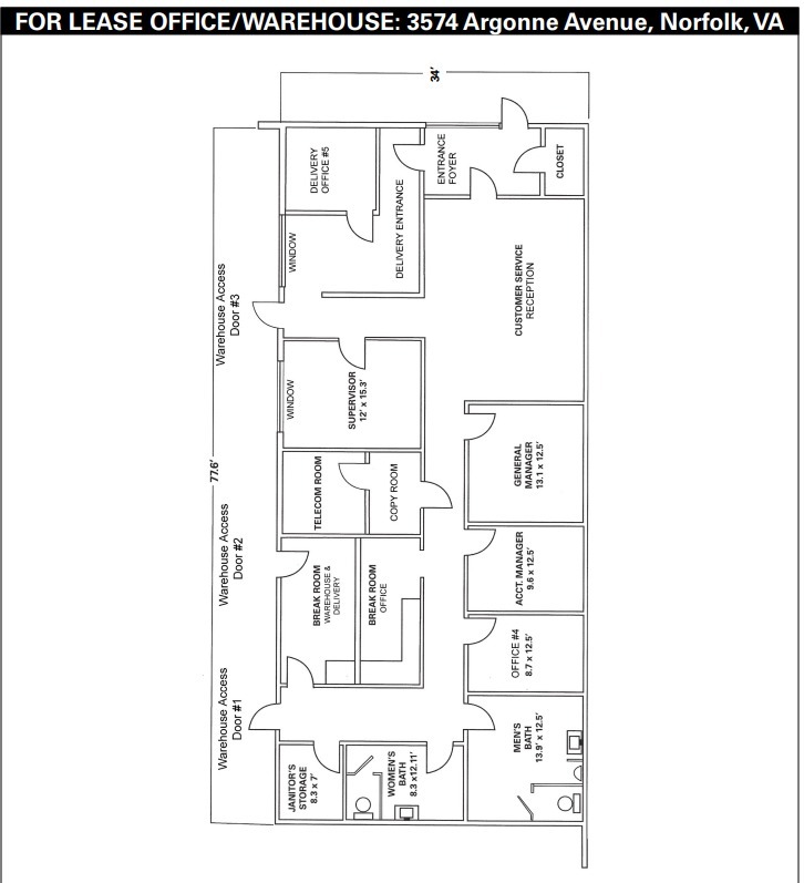 3574 Argonne Ave, Norfolk, VA en alquiler Plano de la planta- Imagen 1 de 1