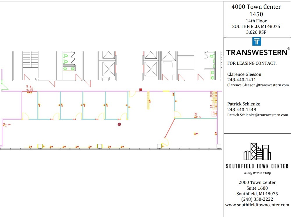 1000-4000 Town Center, Southfield, MI en alquiler Plano de la planta- Imagen 1 de 1