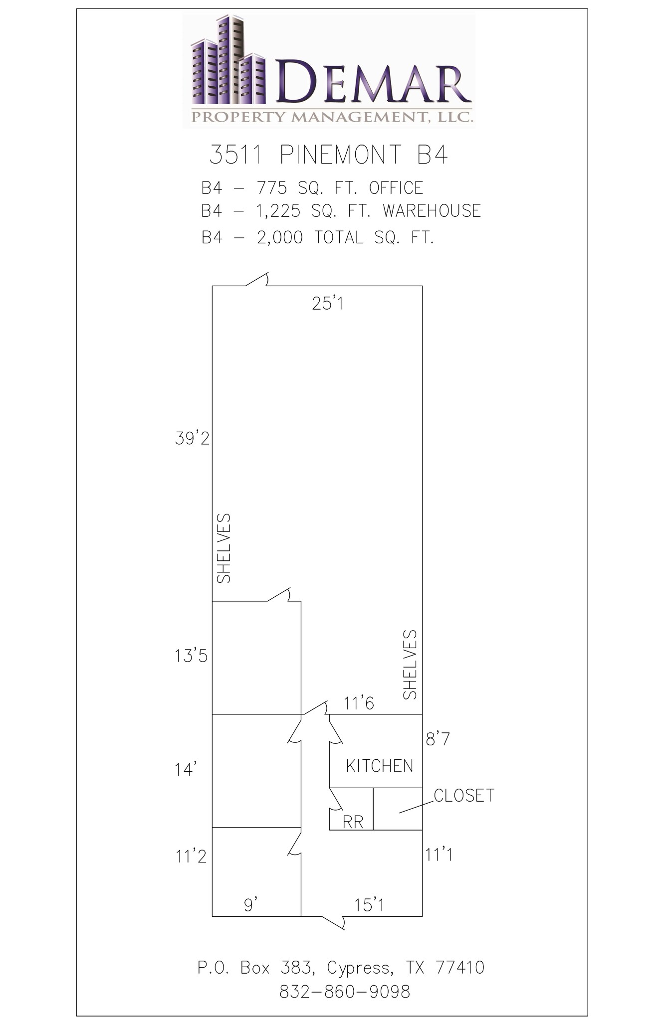 3511 Pinemont Dr, Houston, TX en alquiler Plano del sitio- Imagen 1 de 1