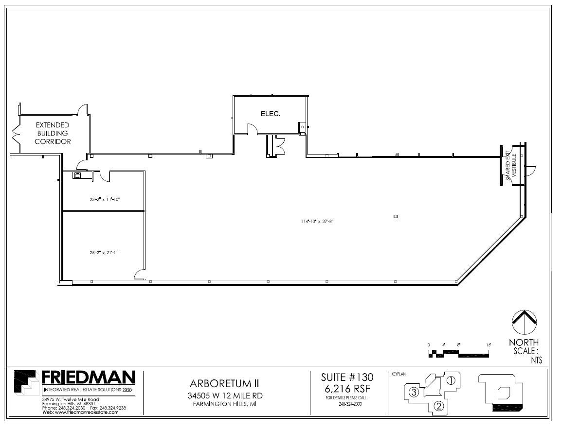 34505 W 12 Mile Rd, Farmington Hills, MI en alquiler Plano de la planta- Imagen 1 de 3