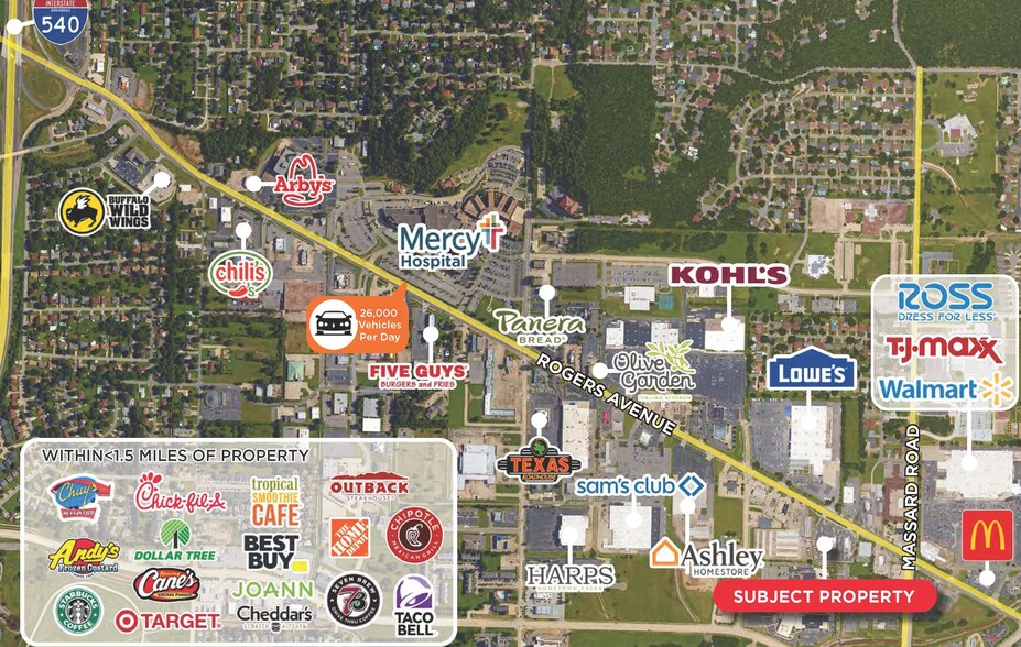 8100 Rogers Ave, Fort Smith, AR en alquiler - Vista aérea - Imagen 3 de 4