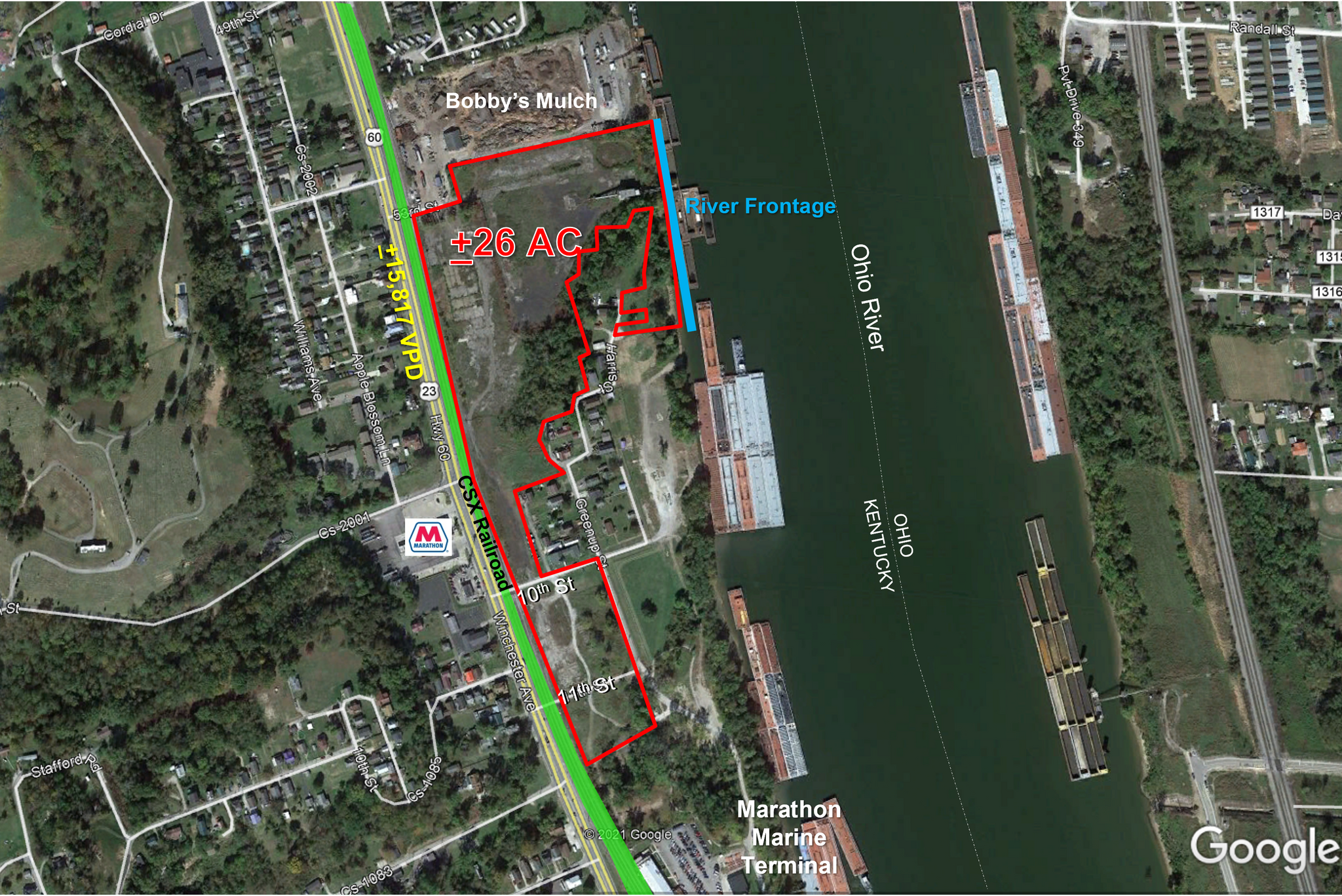 53rd & Winchester Avenue St, Ashland, KY en venta Vista aérea- Imagen 1 de 2