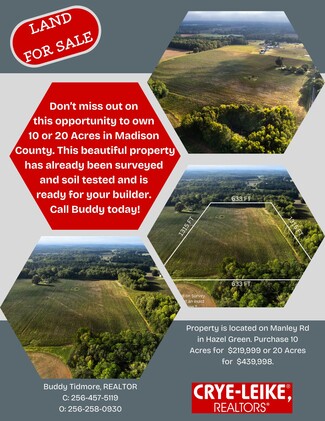 Más detalles para 20Acres Manley Rd, Hazel Green, AL - Terrenos en venta