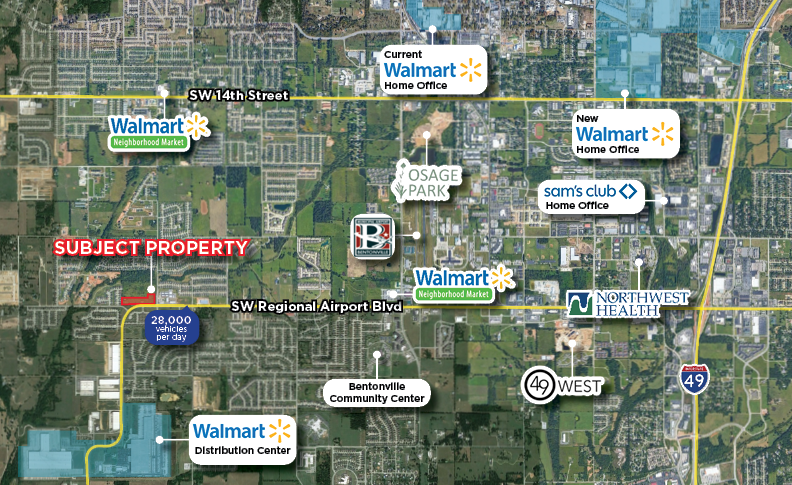 SW Regional Airport Blvd, Bentonville, AR en venta - Vista aérea - Imagen 3 de 3