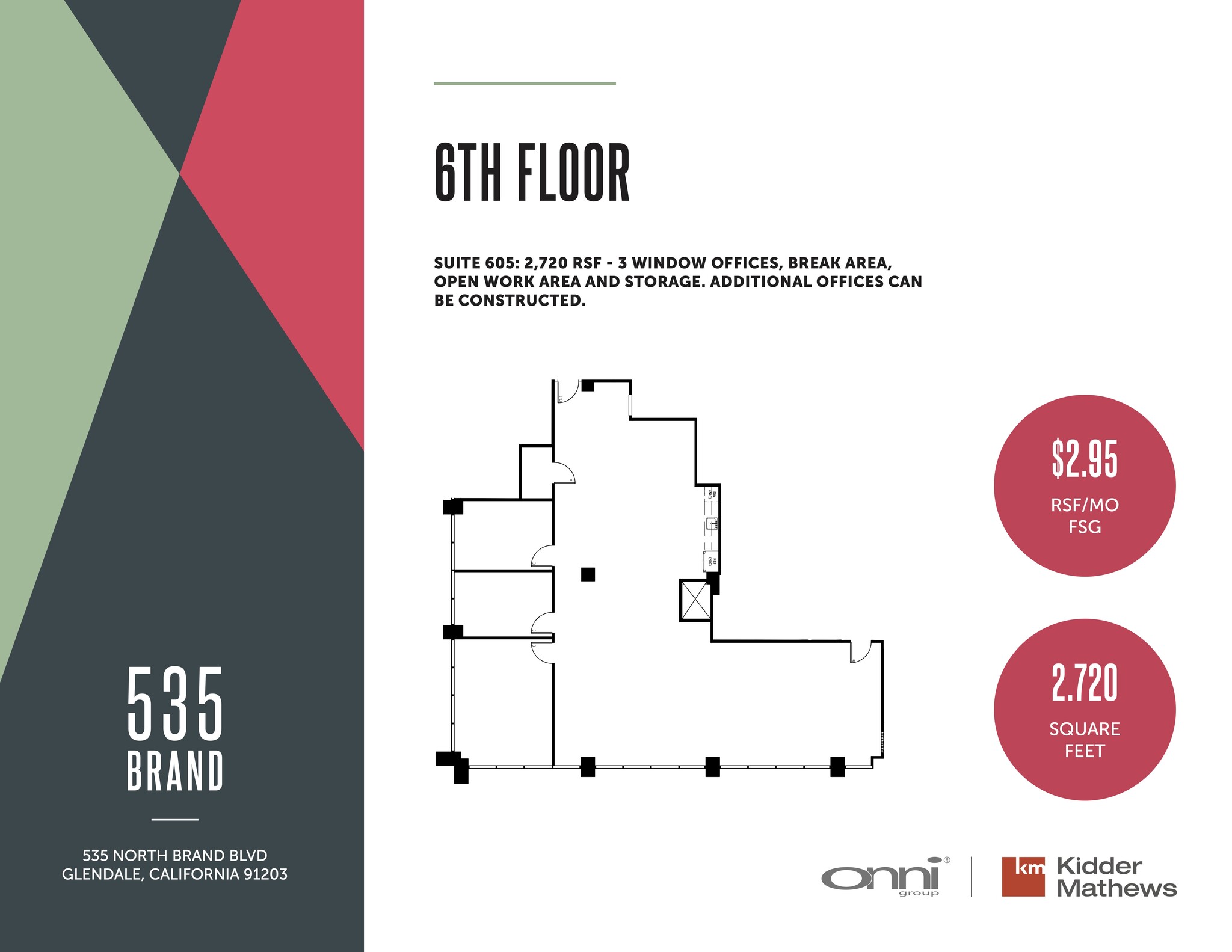 535 N Brand Blvd, Glendale, CA en alquiler Plano de la planta- Imagen 1 de 1