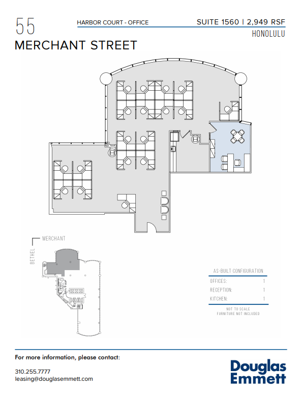 55 Merchant St, Honolulu, HI en alquiler Plano de la planta- Imagen 1 de 1