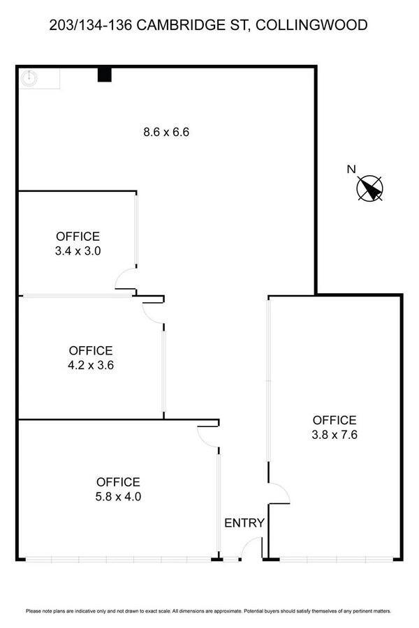 134-136 Cambridge St, Collingwood, VIC 3066 - Unidad 203 -  - Plano de la planta - Image 1 of 4