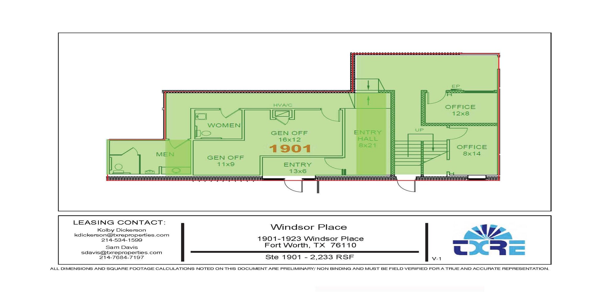 1901-1923 Windsor Pl, Fort Worth, TX en alquiler Plano de la planta- Imagen 1 de 1