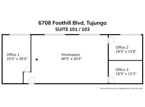 6708 Foothill Blvd, Tujunga, CA en alquiler Plano de la planta- Imagen 1 de 1