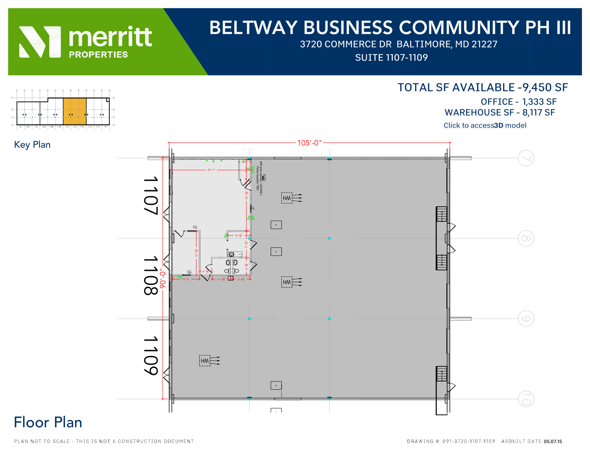 3700 Commerce Dr, Baltimore, MD en alquiler Plano de la planta- Imagen 1 de 1