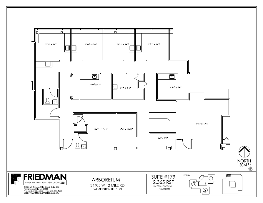 34405 W 12 Mile Rd, Farmington Hills, MI en alquiler Plano de la planta- Imagen 1 de 2