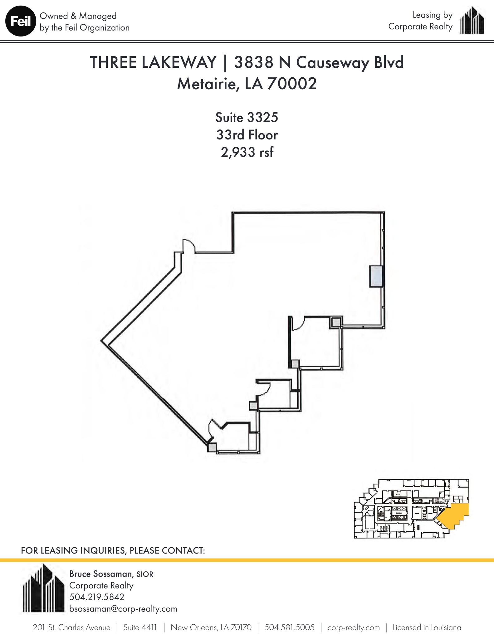 3900 N Causeway Blvd, Metairie, LA en alquiler Plano del sitio- Imagen 1 de 1