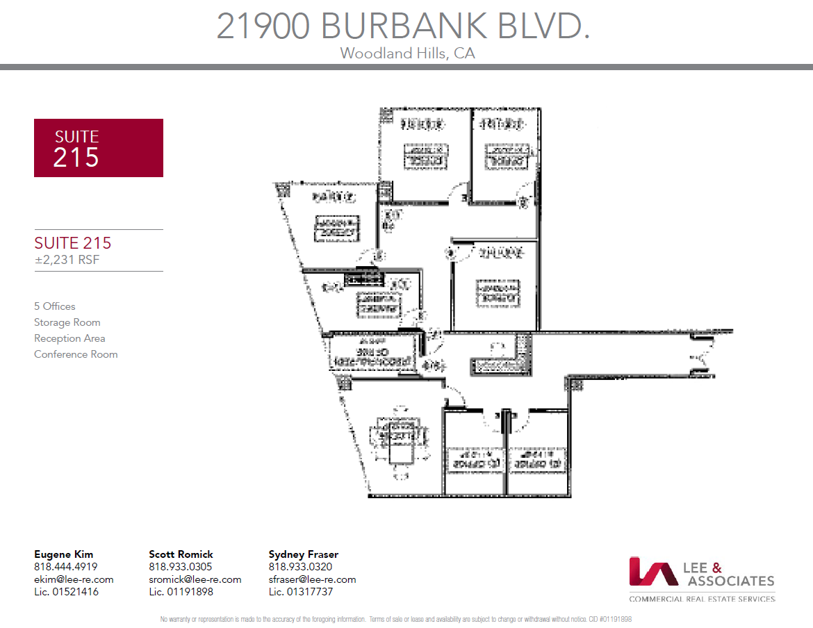 21900 Burbank, Woodland Hills, CA en alquiler Plano de la planta- Imagen 1 de 1