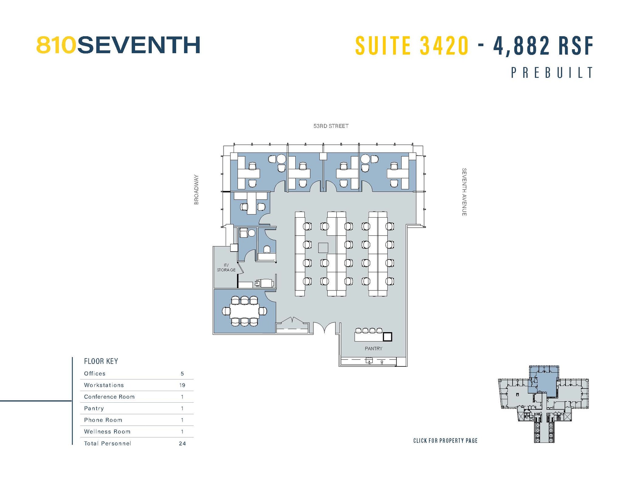 810 Seventh Ave, New York, NY en alquiler Plano de la planta- Imagen 1 de 1