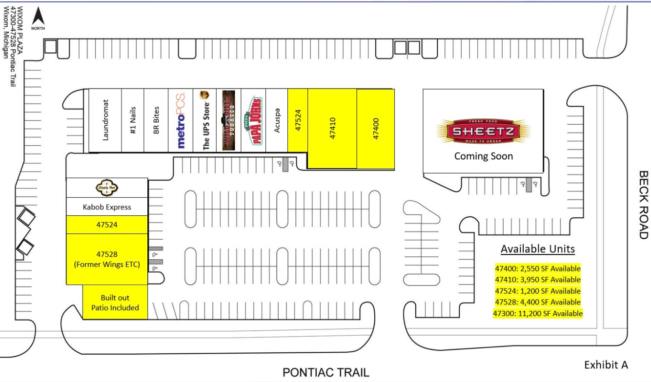 47300-47528 Pontiac Trl, Wixom, MI en alquiler Plano de la planta- Imagen 1 de 1