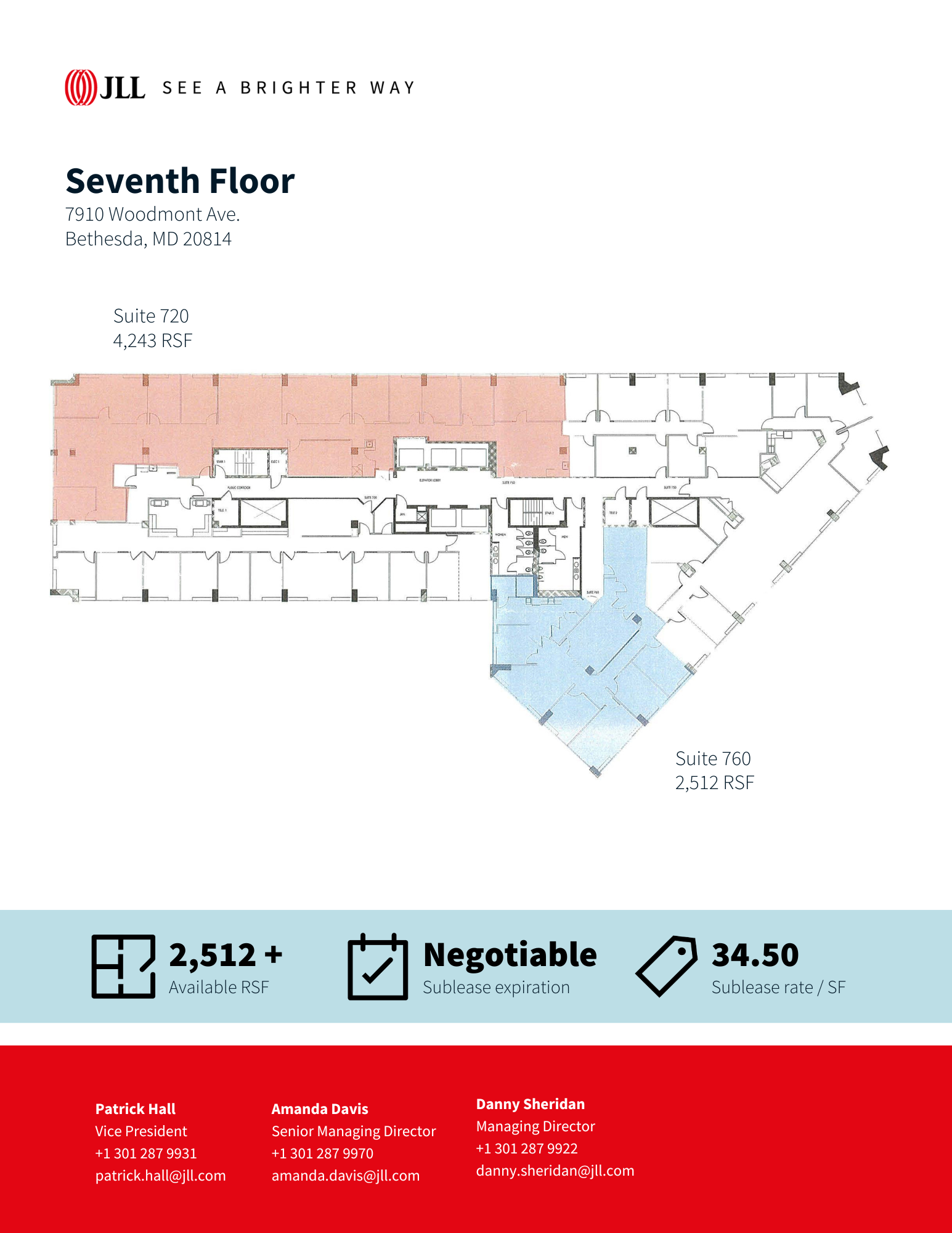 7910 Woodmont Ave, Bethesda, MD en alquiler Plano de la planta- Imagen 1 de 1