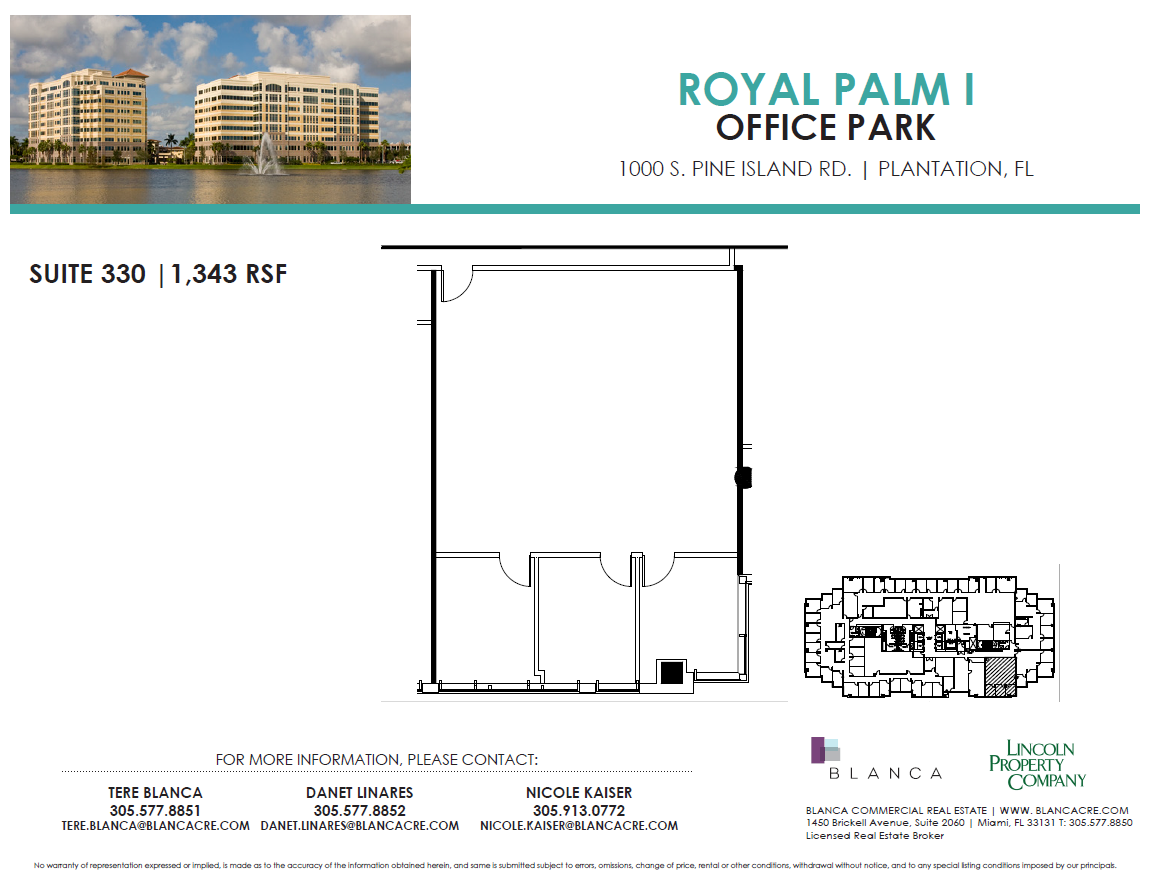 1000 S Pine Island Rd, Plantation, FL en alquiler Plano de la planta- Imagen 1 de 1