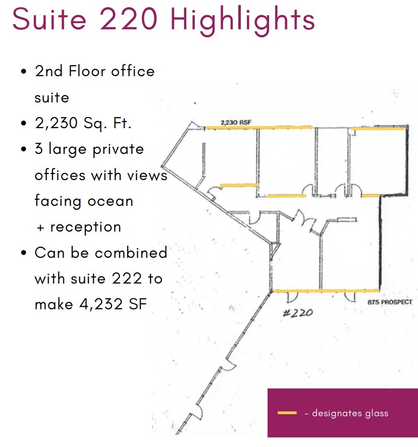 875 Prospect St, La Jolla, CA en alquiler Plano de la planta- Imagen 1 de 1